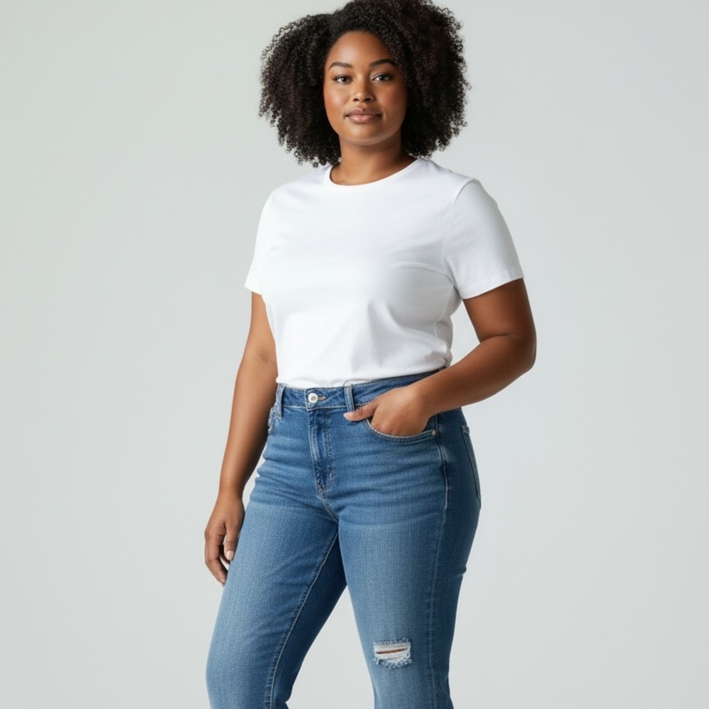 Tommy Hilfiger Distressed Blue Straight Leg Jeans